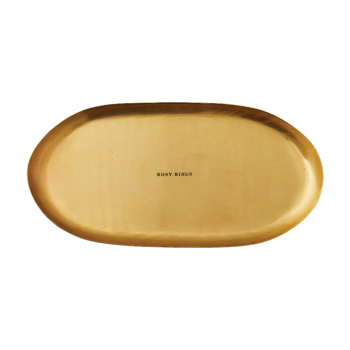 ROSY RINGS BRICK OVAL GOLD CANDLE PLATE