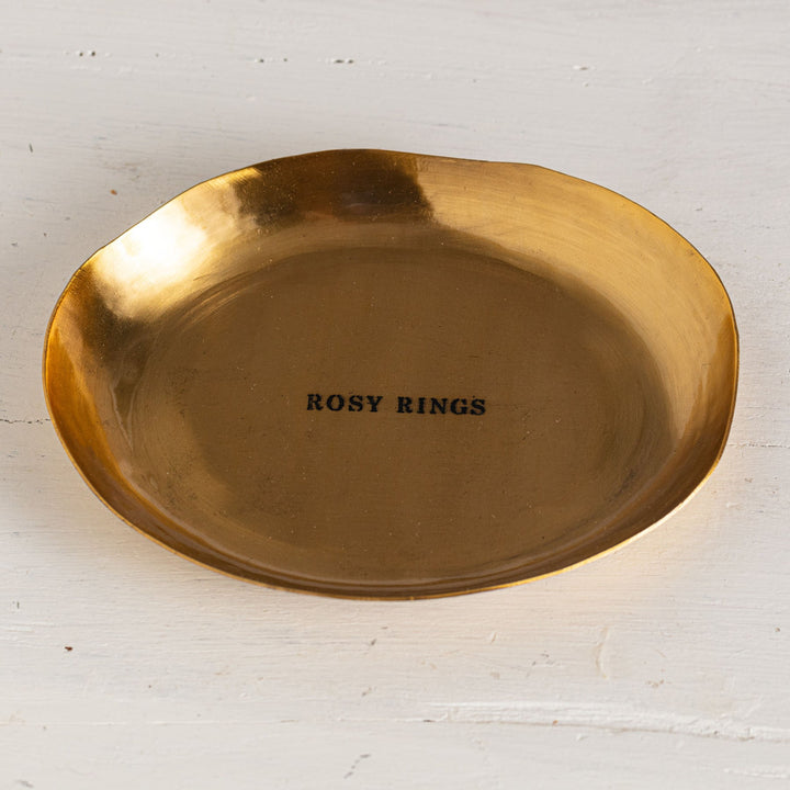 Organic Petite Oval Candle Plate in Gold