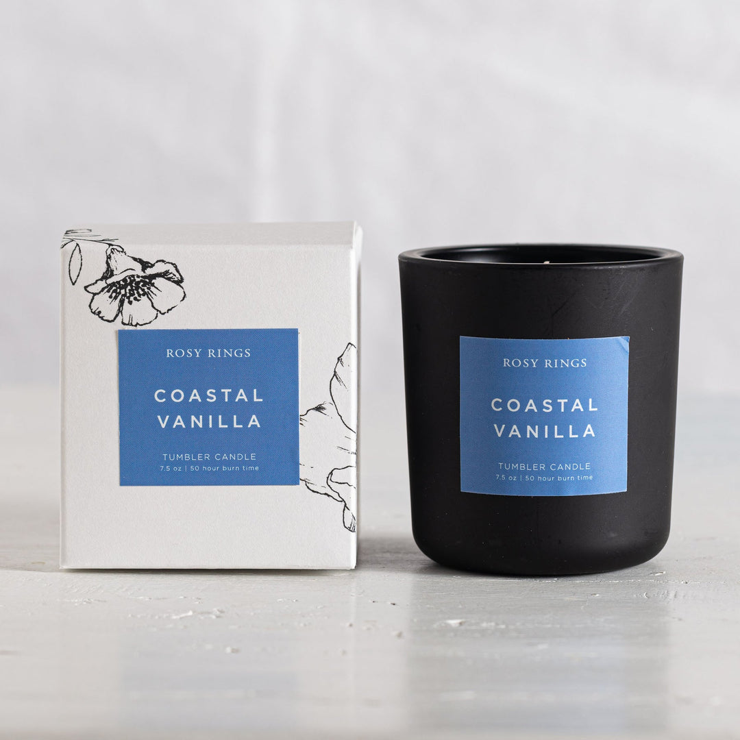 ROSY RINGS COASTAL VANILLA BOXED GLASS TUMBLER