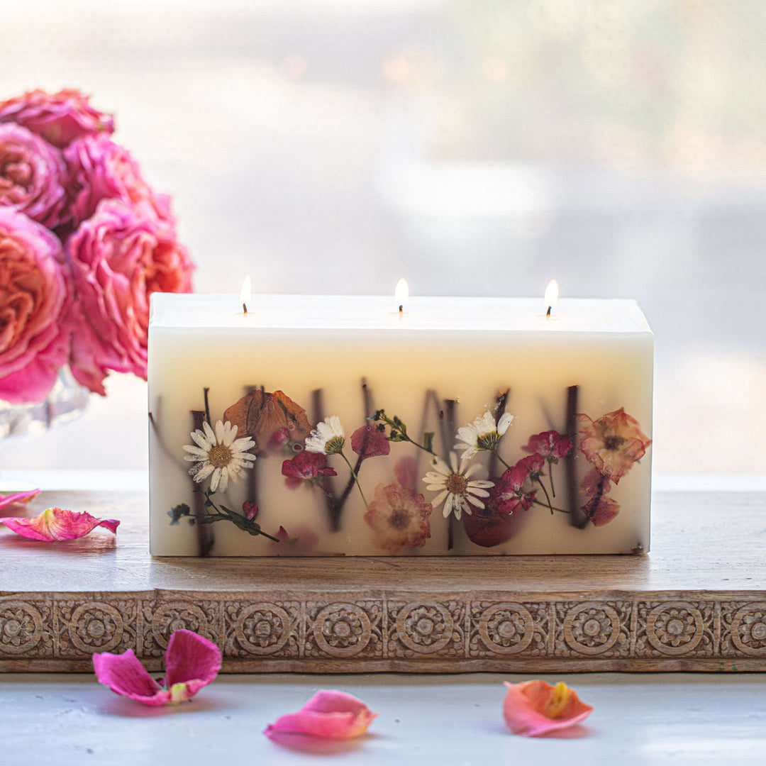 Apricot Rose - Brick Botanical Scented Candle