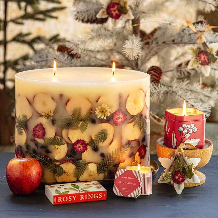 ROSY RINGS SPICY APPLE OVAL BOTANICAL SCENTED CANDLE